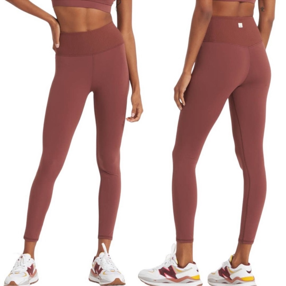 Women's Rib Studio Legging! Brown / Pink EUC